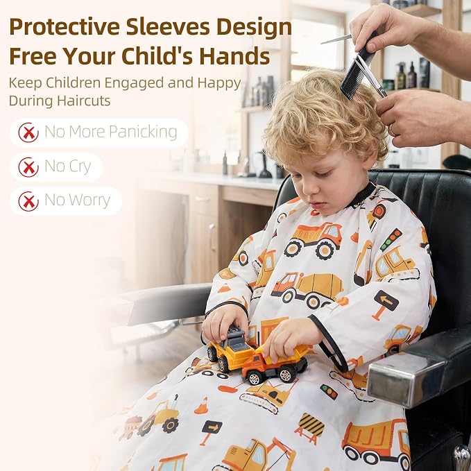 Capa de Corte de Pelo para Niños con Mangas miniatura 2