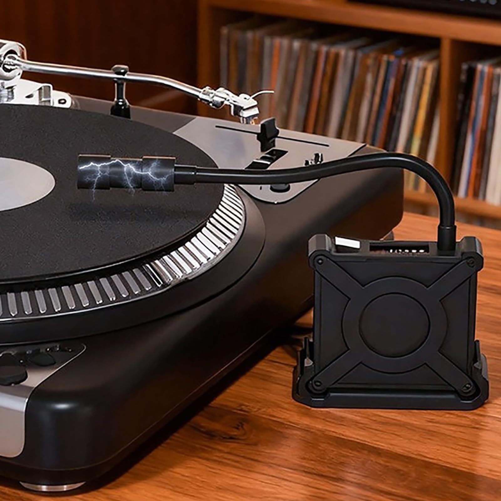 Spazzola Antistatica per Dischi in Vinile, Pulisci Dischi al Plasma con Collo di Cigno Regolabile, Rimozione Polvere E Elettricità Statica per Giradischi, Migliora La qualità del Suono