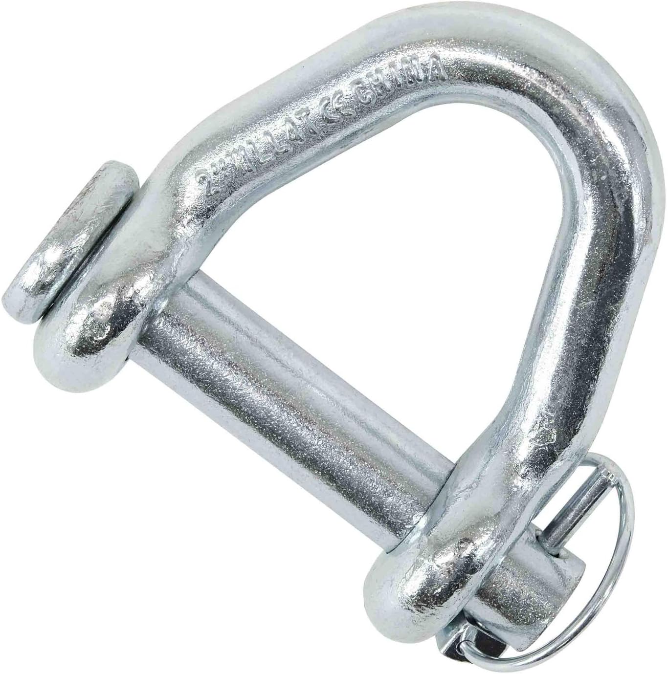 Mytee Products Web Sling Shackle - 2" w/Quick Pin, 8,000 lbs WLL, White Blue Zinc, for Recovery Straps, Auto Hauling, Towing