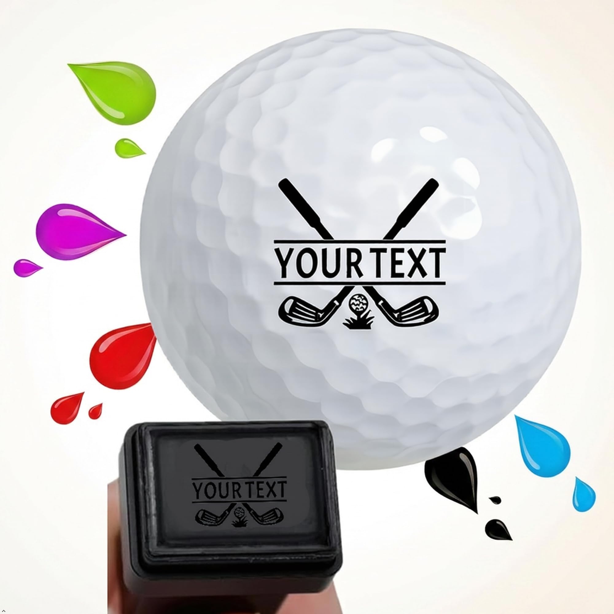 JSWLYWMTPJ Personalised Golf Ball Markers Stamp Name Logo,Custom Golf Ball Stamper Marking Your Own Golf Ball Stamp Tool Kit Golfer Gift (Stamp)