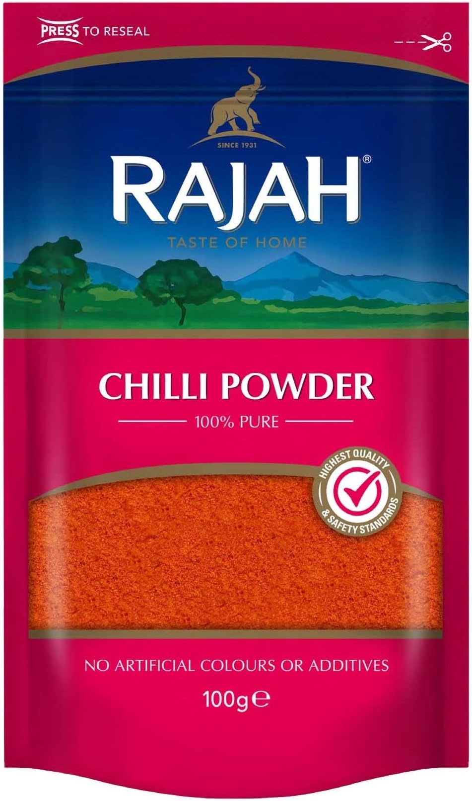 Rajah Spices Chilli Powder | Lal Mirch Powder | Mirch Powder | Chilli | Red Chilli Powder | Hot Chilli Powder | (100g)