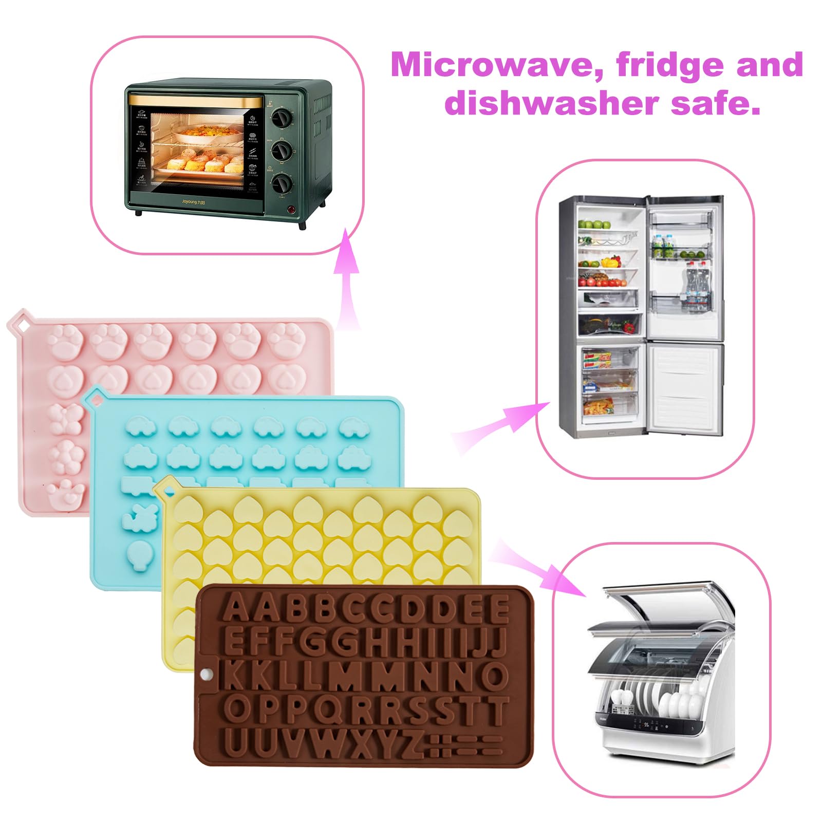BSITSSS Chocolate Moulds Silicone, 4PCS Dog Paw Mould Reusable Non-Stick Silicone Molds for Chocolate Candy, Jelly, Ice Cube - Image 3