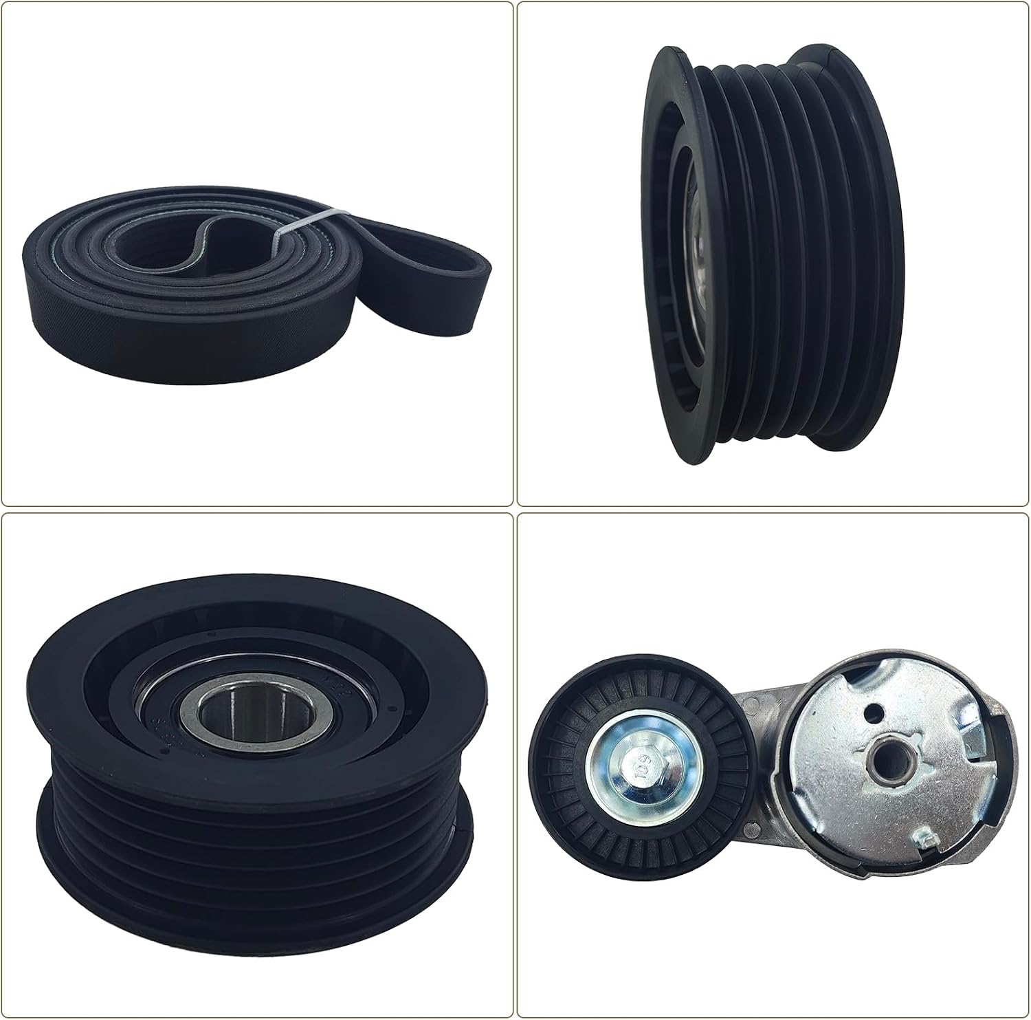 Engine Drive Belt Tensioner Idler Pulley Serpentine Belt Drive Component Kit Fit for 2011-2019 Chrysler 200 Town & Country, Dodge Avenger Grand Caravan Journey Ram C/V 3.6L V6, Replaces 90K-39282D