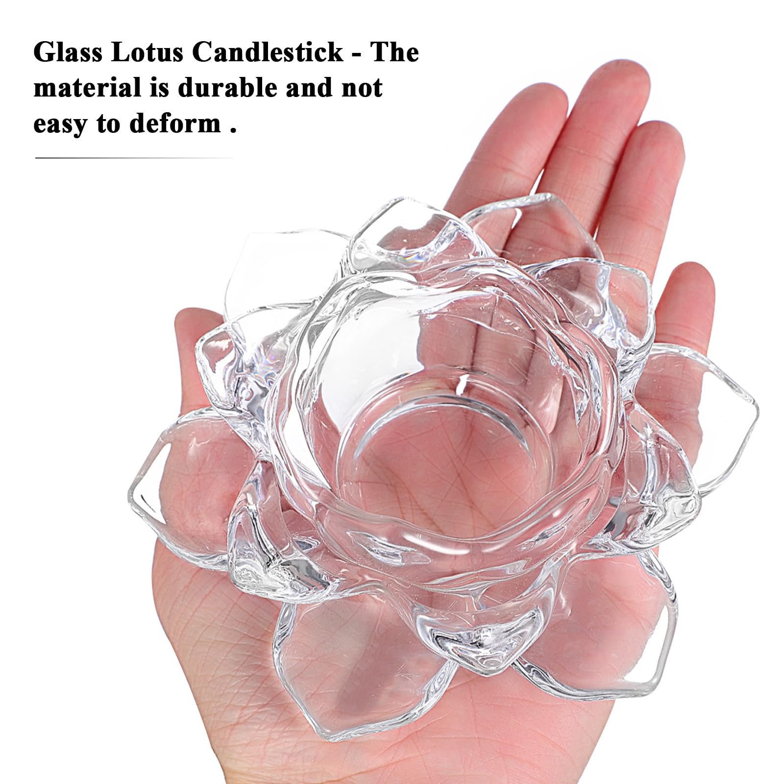 4 Stück Glas Kerzenhalter in Lotusblumenform, für Zuhause