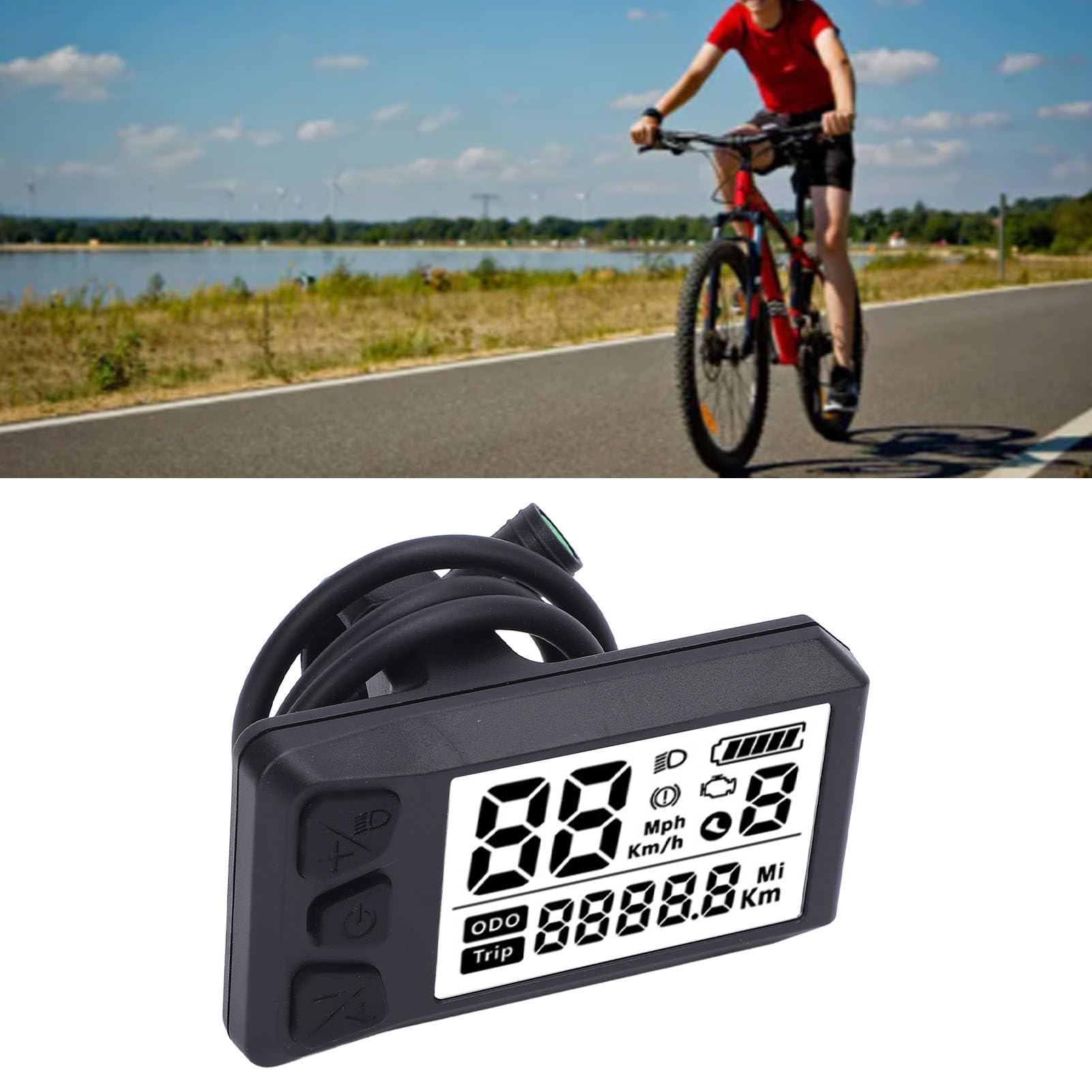 Universal Electric Cycle LCD Display Conversion Kit Control Panel with ABS Material 24 to 52V Voltage for 01 02 HD Lightweight Easy to Operate