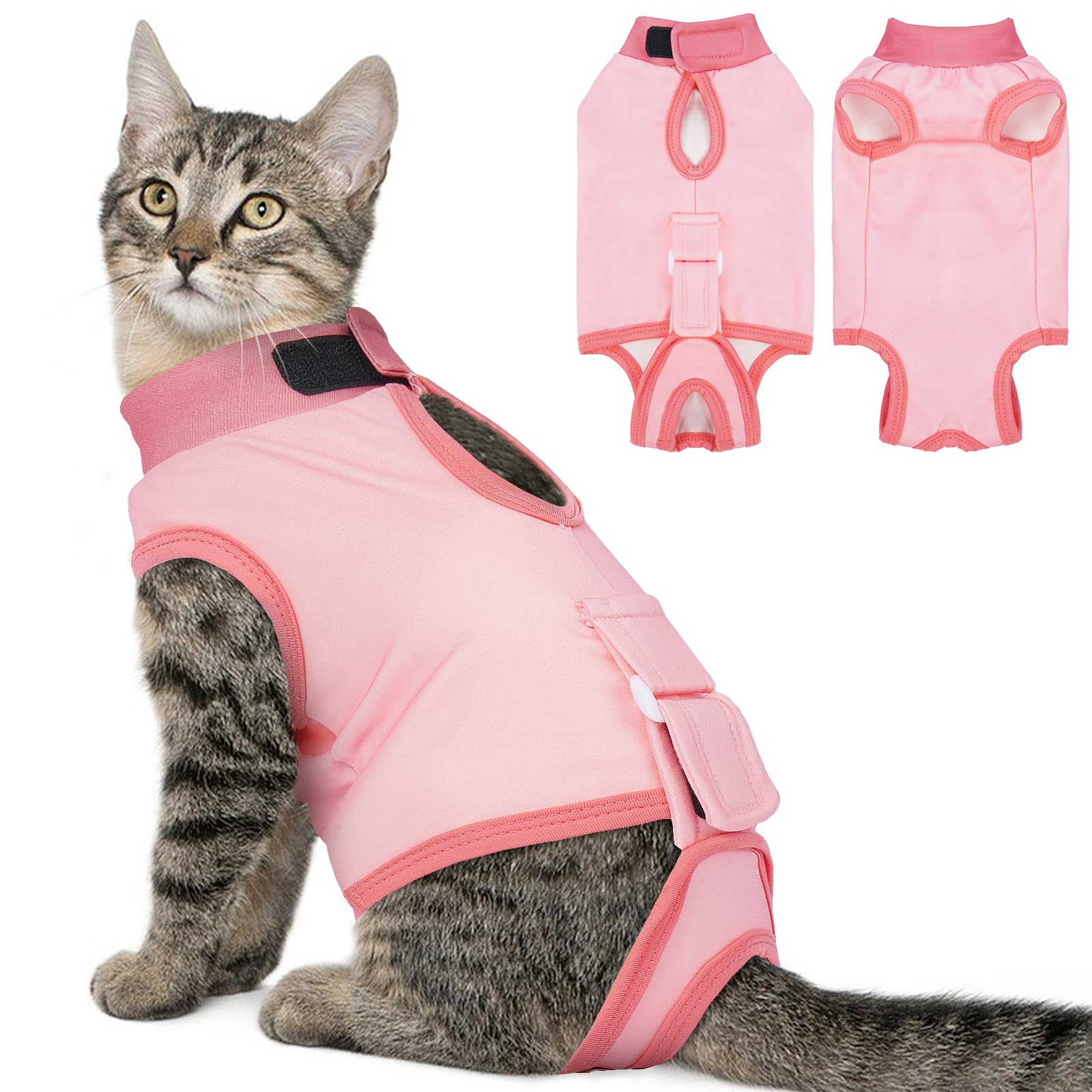 Pyjama chirurgical anti-léchage pour le repos du chat à la maison