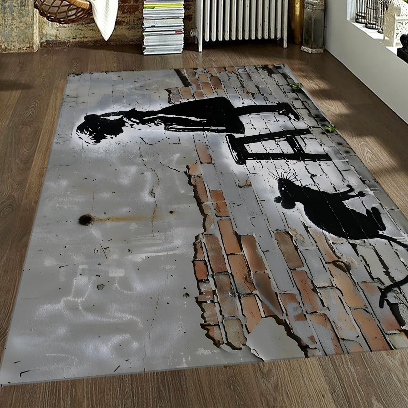 Tapis de zone graffiti enfant doux et pliant pour coin lecture nursery