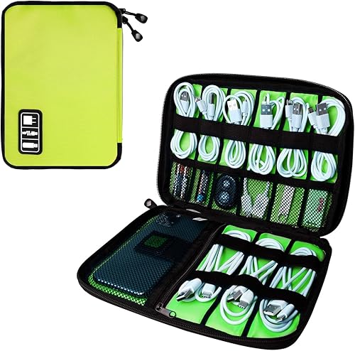 Miniatura 32 de Bolsa organizadora de electrónica Lcsmaokin, estuche organizador de cables portátil para viaje, bolsa de almacenamiento de accesorios electrónicos -