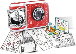 VTech – KidiZoom Print Cam Red, Instant Print Camera, Photo, Selfie, Video, Colour Screen, Funny Filters and Effects, Gift…