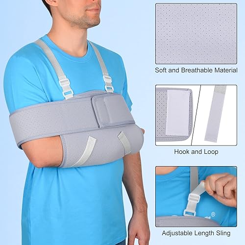 Miniatura 4 de supregear Inmovilizador de hombro ajustable, soporte ergonómico para el hombro, cómodo y transpirable para el día y la noche, soporte de hombro para