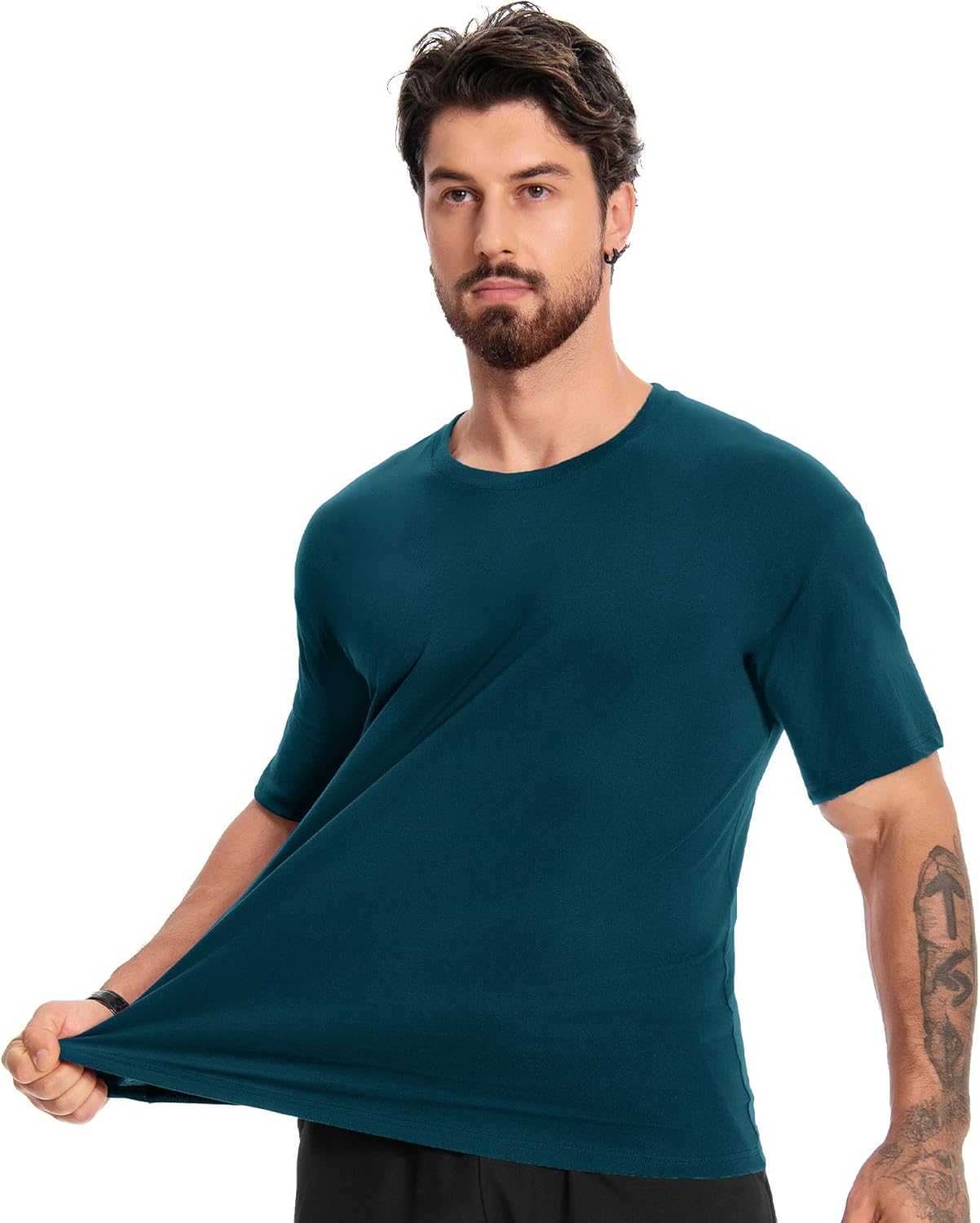 Little Beauty 6 Pack T Shirts for Men Cotton Crew Neck Short Sleeve T-Shirts Breathable & Moisture Wicking Tee - Image 2