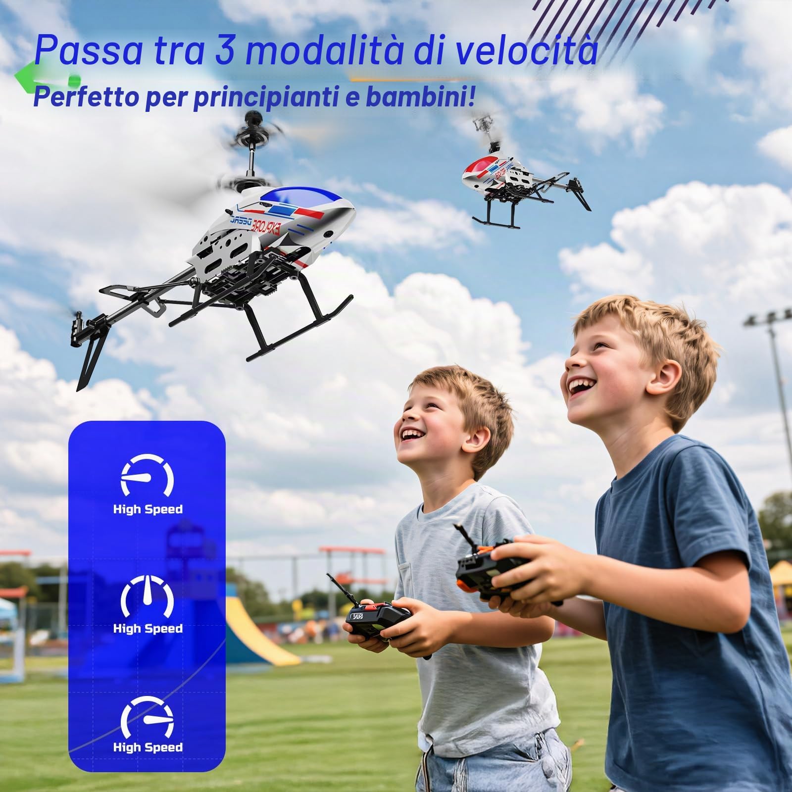 DEERC DE28 Elicottero telecomandato per debuttanti, Gioco elicottero RC interno con illuminazione LED, Elicottero RC, 3.5 canali con funzione giroscopio, Cadeau pour Les Enfants de 12 Ans et Plus…