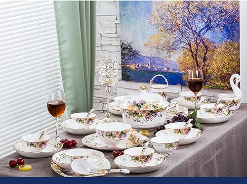 Miniatura 5 de 60pcs Vajilla Sets Tazones Platos Cucharas Bandeja Plato Jingdezhen Hecho A Mano Arte Cerámica Chinaware Porcelana Tazón Vajilla Tazón Juegos