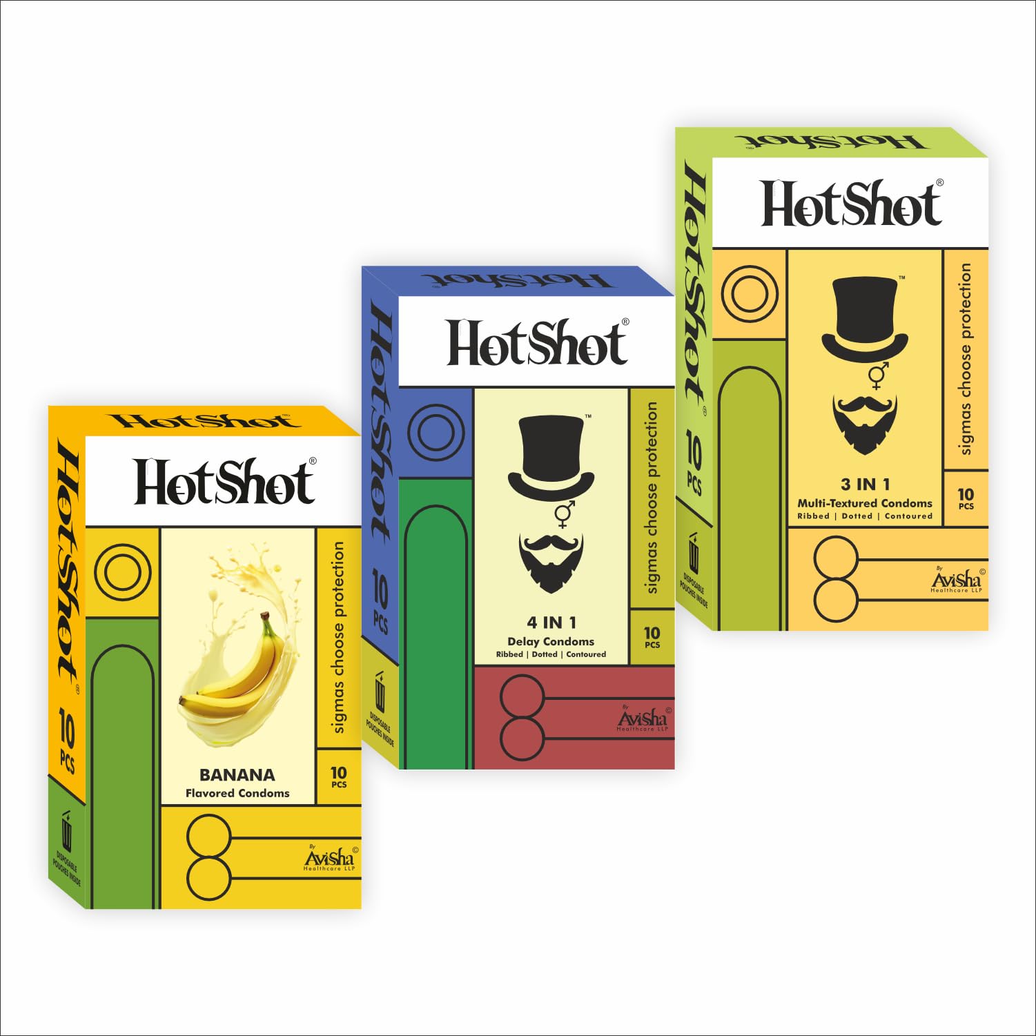 HOTSHOT Combo Pack Delay Condoms, Extra Time Lubricant | Dotted and Ribbed Condom With Contoured Shaped, Banana Flavour - (Pack of 3, 30s)-image-11