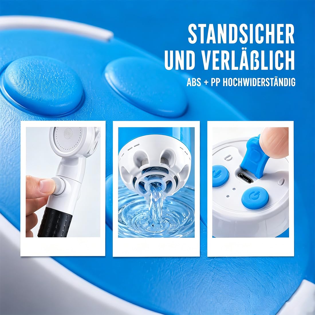 Tragbares Wasserpumpen-Set, die Mobile Dusche für Ihr Pferd — jederzeit und überall, Aufladbare Outdoor Brause für Reisen, Wandern und Tierpflege