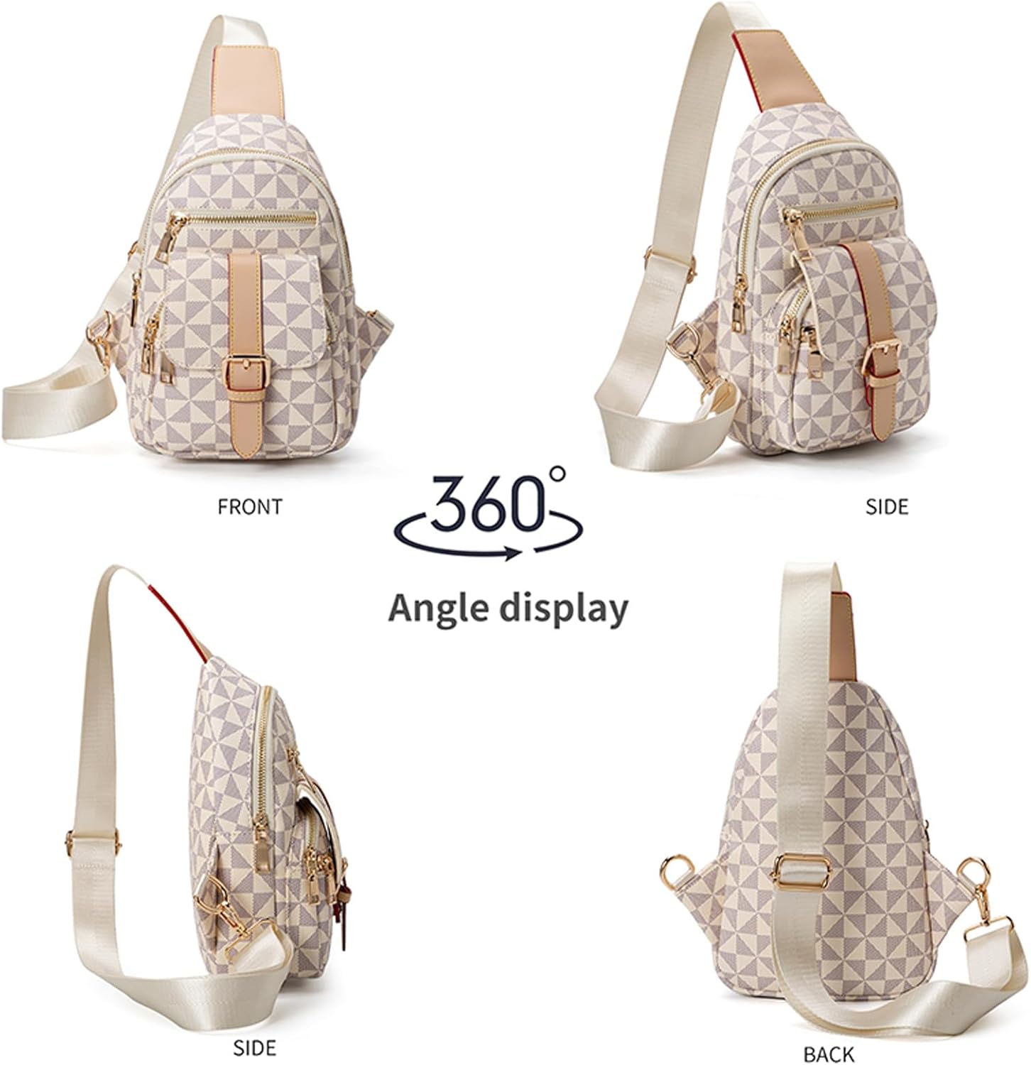 Crossbody Sling Bag for Women & Men – Trendy Checkered Fanny Pack – Waist Bag for Travel, Festival & Daily Commute | Lightweight, for Travel, Adjustable Strap, Hidden Pocket - Image 6