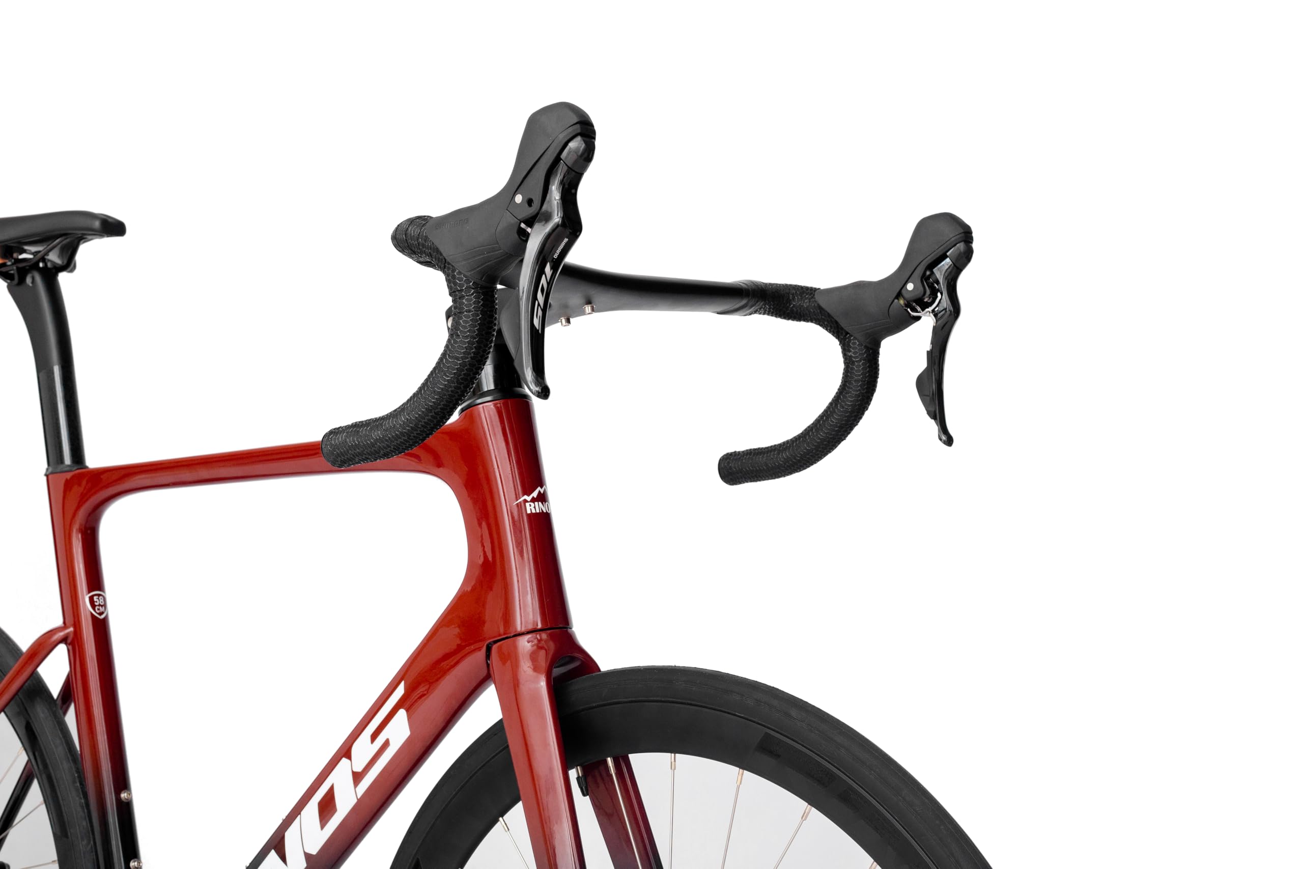 Rinos Odin 4 Bici da Corsa in Carbonio | 105, 24 Velocità | Telaio in Carbonio T800 | 9,6 kg | Freni a Disco Idraulici | Cerchi Aerodinamici 38 mm