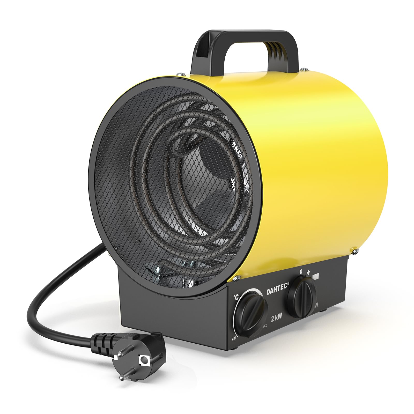 2000 W Termoventilatore Industriale Stufetta Elettrica Portatile | Riscaldatore Elettrico con Termostato & Ventilazione, Protezione da Surriscaldamento - Officina e Garage (Giallo)