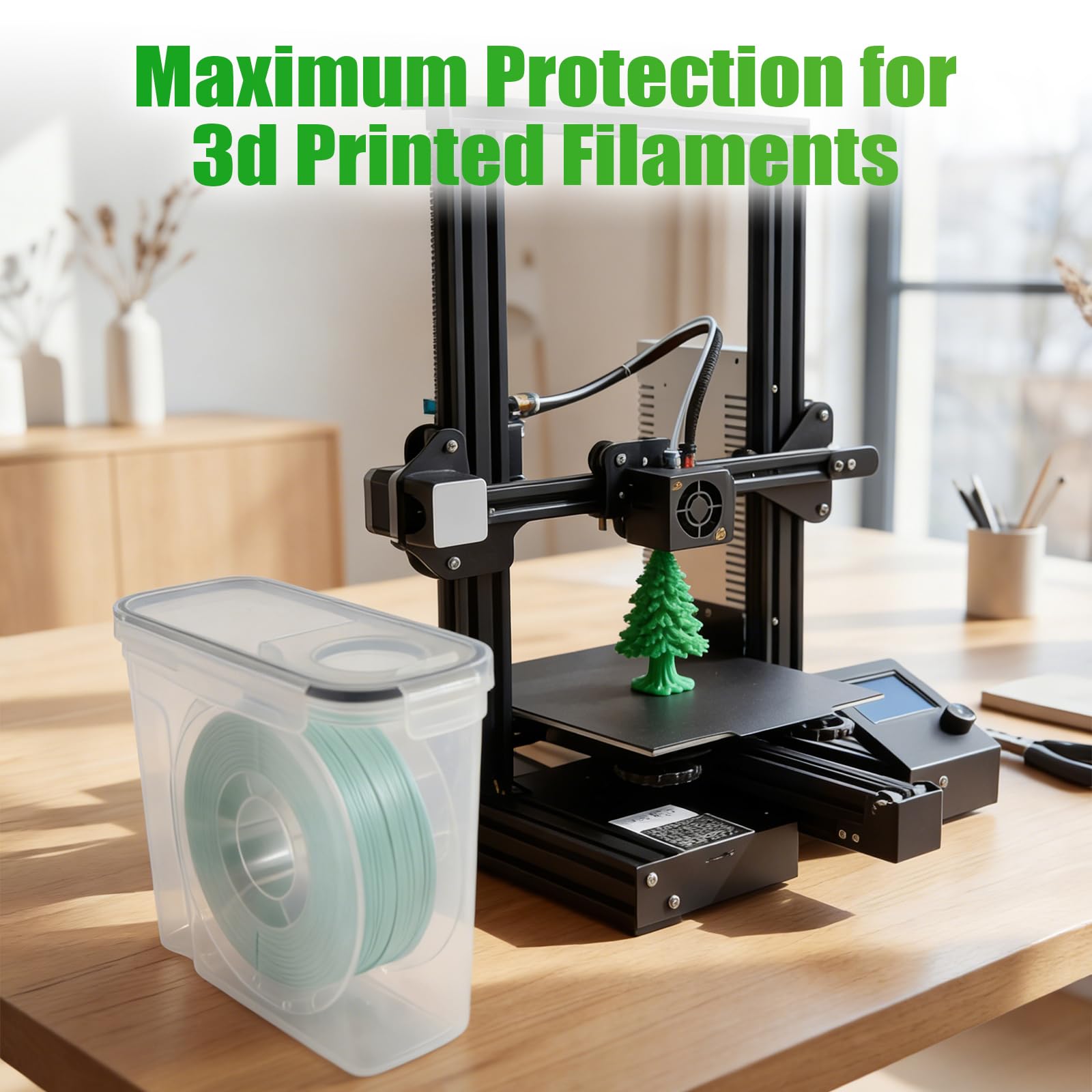 8 pudełek do przechowywania filamentu do drukarki 3D, filamenty do zamykania i zabezpieczania, ze środkiem osuszającym wielokrotnego użytku, długopisem i naklejkami na etykiety, wodoodporne i