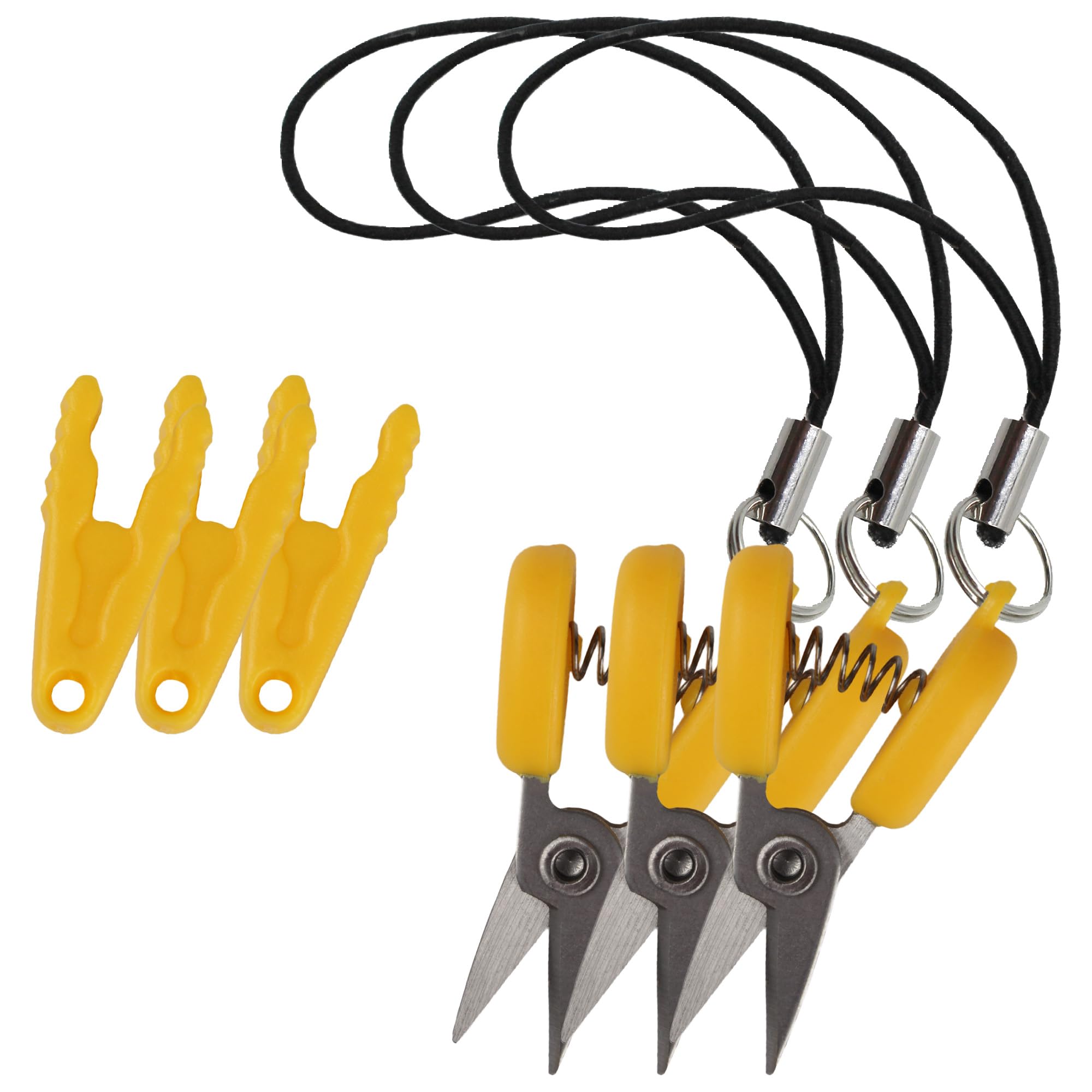 JubileeYarn Itty Bitty Snippy Portable TSA Compliant Keychain Scissors - Sunray Yellow - 3 Scissors