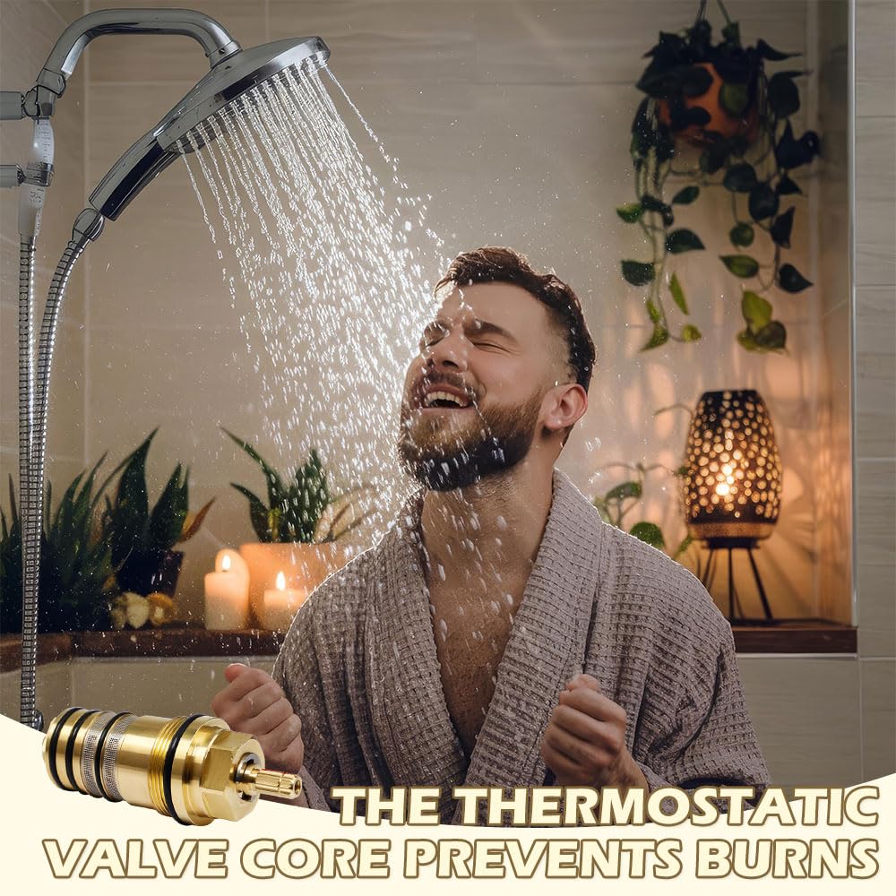 94282000 Cartucho Termostático de Latón Unidad de Control de Temperatura 3/4" Cartucho de Válvula de Ducha Termostática Apto para Ducha Hansgrohe Ecostat, Termostatos de Dos y Tres Orificios