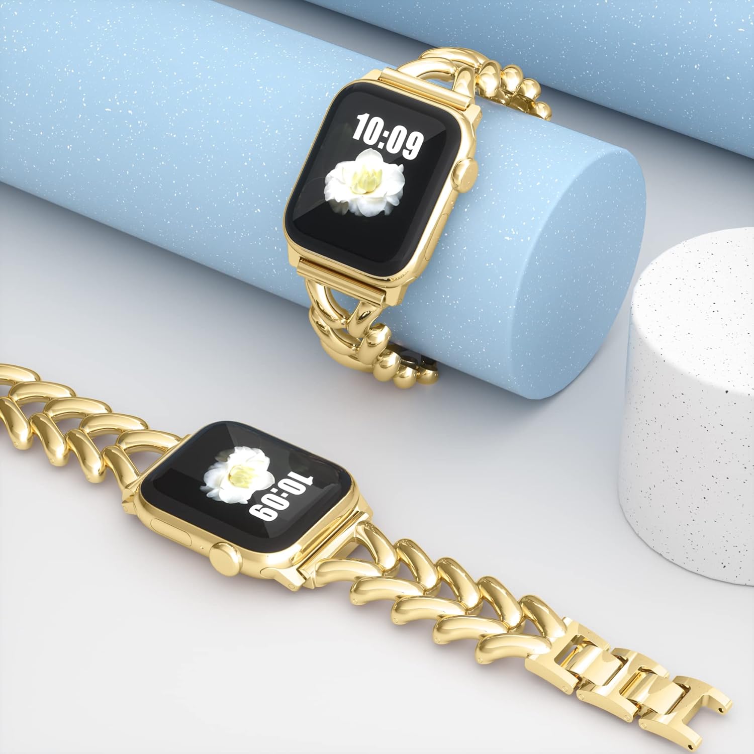 Slim Band Compatible with Apple Watch 41/40/38/44/45/46/49/42mm SE Series 11 10 9 8 7 6 5 4 3 2 1 Ultra, Women Adjustable Replacement Bracelet, Jewelry Metal Strap - Image 4