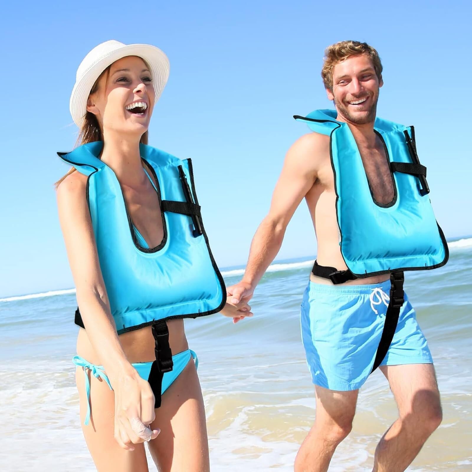 Kamizelka Kajakowa dla Dorosłych z Zamkami Błyskawicznymi i Rurkami do Snorkelingu, Regulowana Neoprenowa Kamizelka Kajakowa do Pływania Snorkeling Paddle Boarding Sporty Wodne