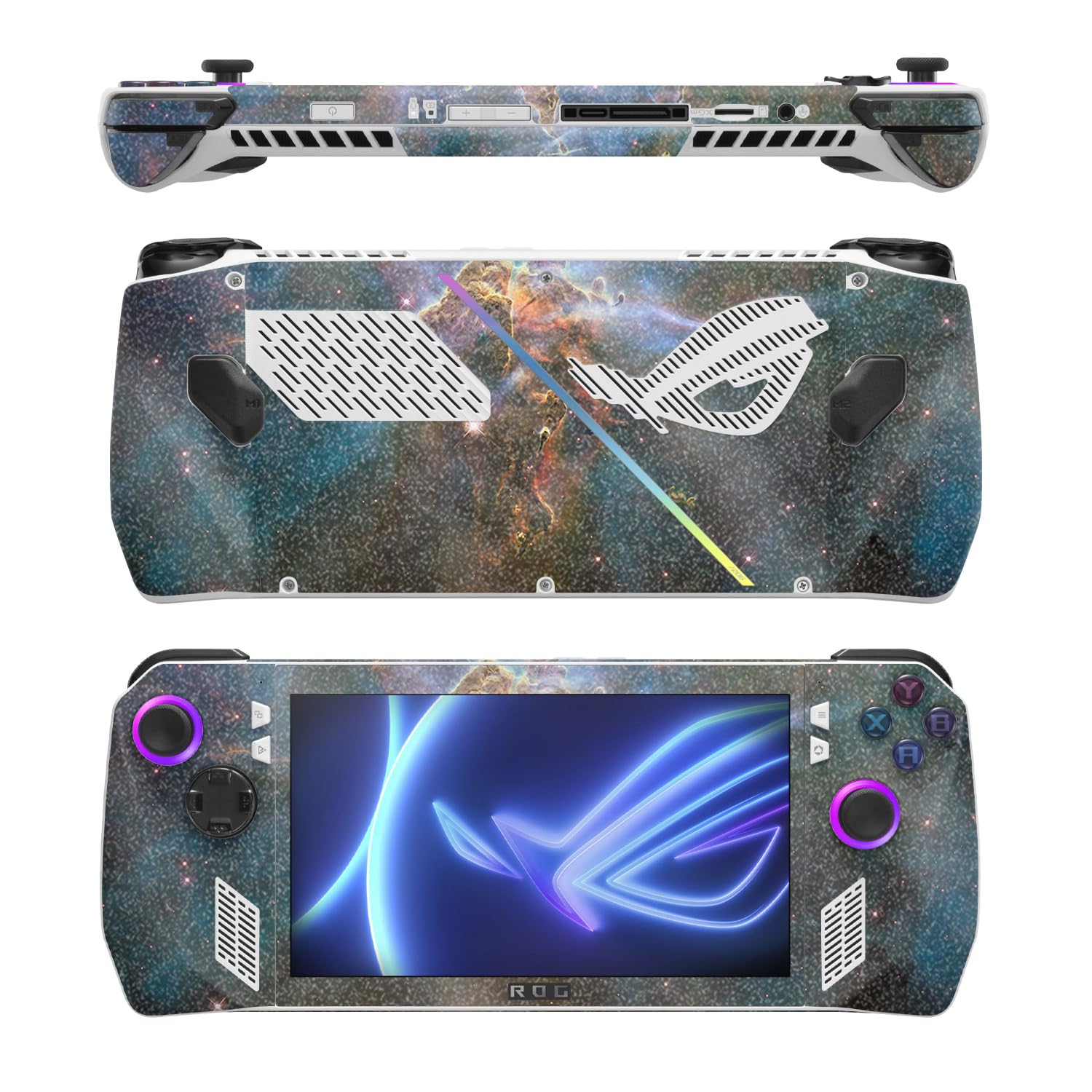 MightySkins Glossy Glitter Skin Compatible with Asus ROG Ally - Eagle Nebula | Protective, Durable High-Gloss Glitter Finish | Easy to Apply