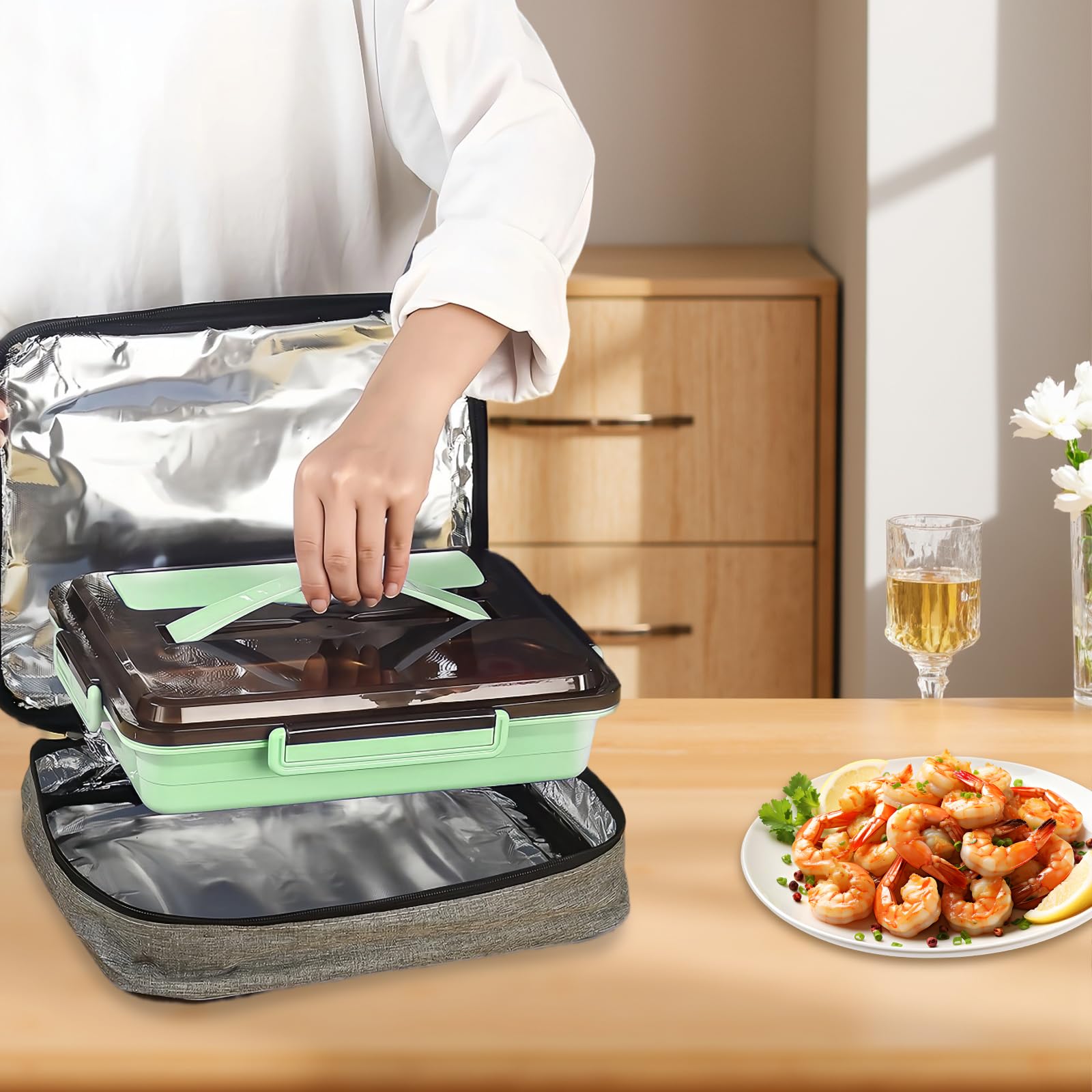 LWLWA 1500 Ml Avec Compartiments Boite Repas Isotherme,Bento