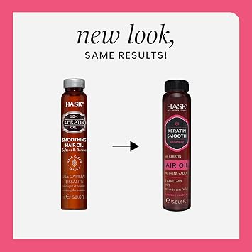 HASK Keratin Protein Smoothing Shine Oil Vial, 18ml, 0.612 Fl Oz (HAS0023175)