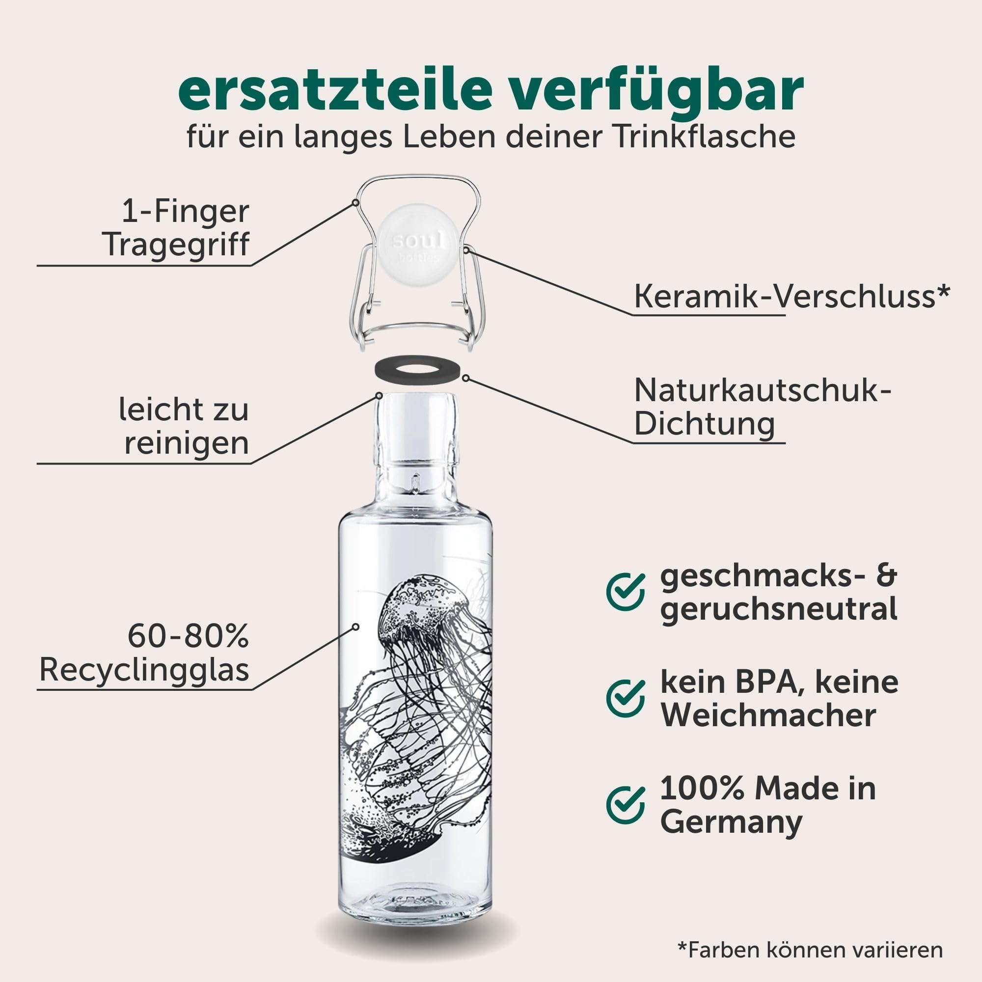 soulbottles Meduza w butelce, wielokolorowa, jeden rozmiar