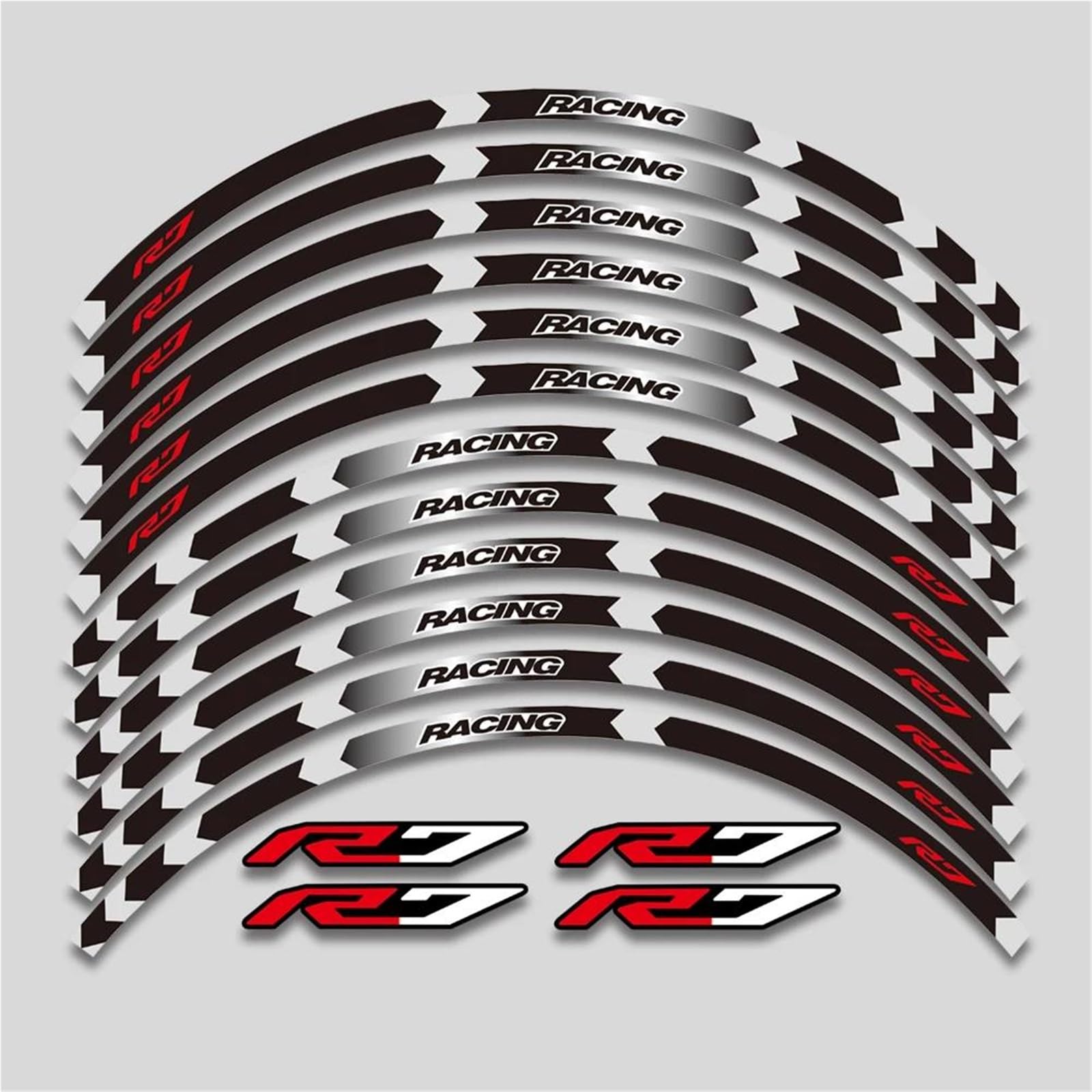 Motorcycle Stickers Rim Decorative Decals Wheels Hub Stripe Tape Kit for Yamaha YZFR7 YZF R7 2022 2023(Color2)