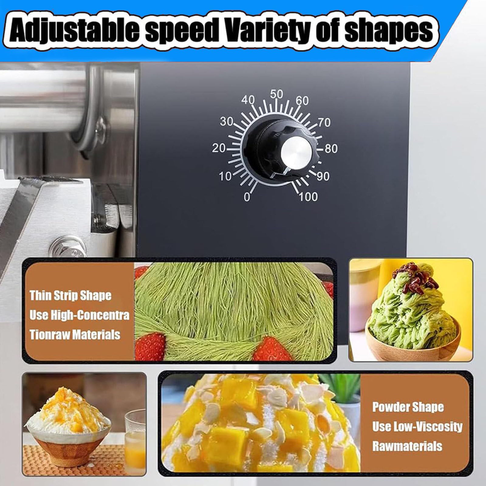 Machine à Glace électrique Automatique Commerciale Forme de Flocon de Neige, broyeur de Flocons de Neige 750W/1200W avec Plateau tournant électrique, pour Cocktails Bar/Lait,1200W