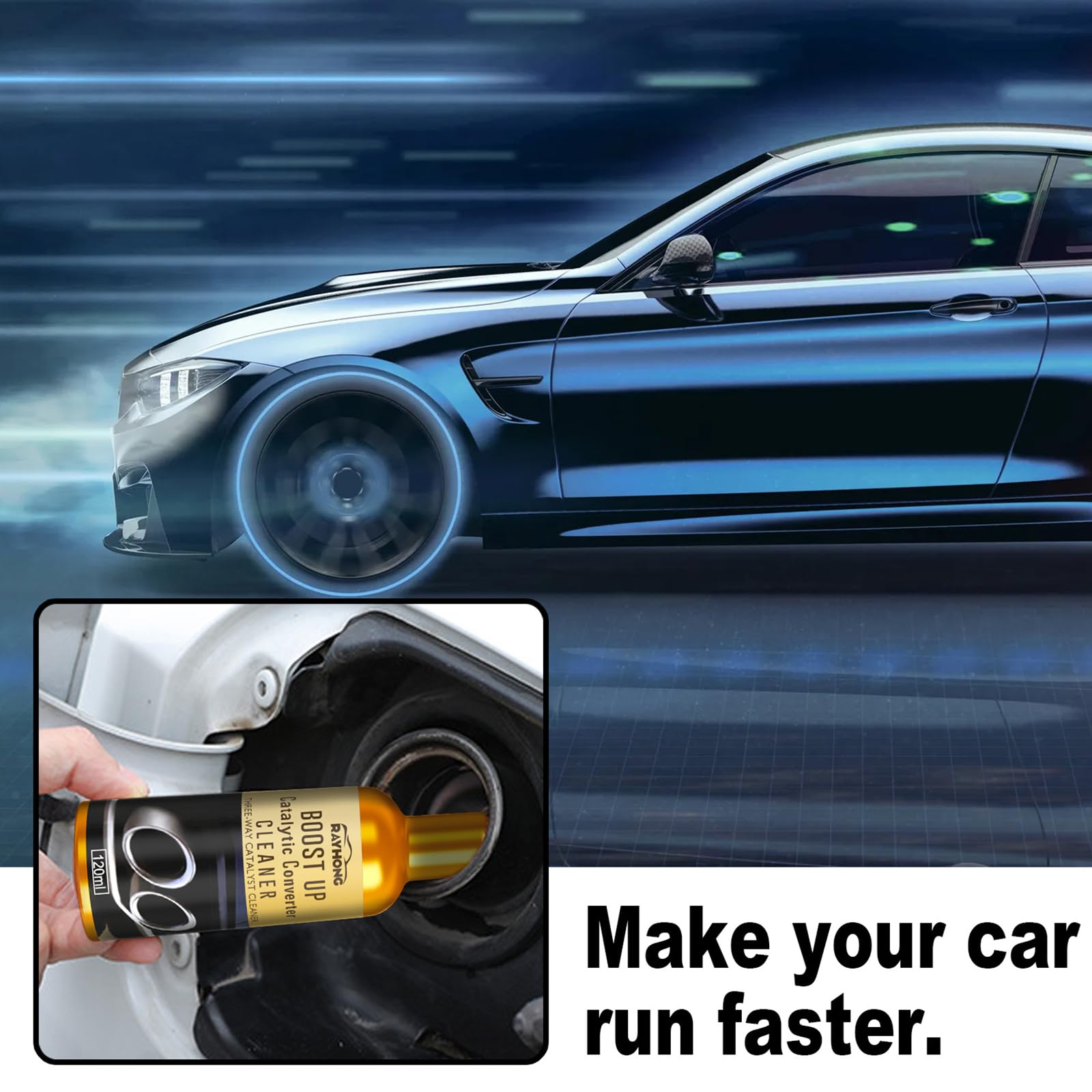Nettoyeur De Moteur Convertisseur Catalytique, Catalytique Boost Up Nettoyage Et D'entretien Moteur, Catalytique D'Échappement Système Nettoyant, ﻿Pour Réduire Les Émissions De Voiture (2 Pièces)