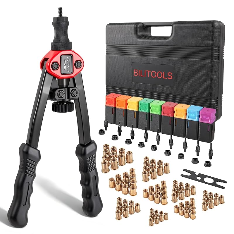Kit Rebitador de Porca BILITOOLS com Alavanca 25:1, 30,5 cm, M3-M6, M8 e Roscas SAE