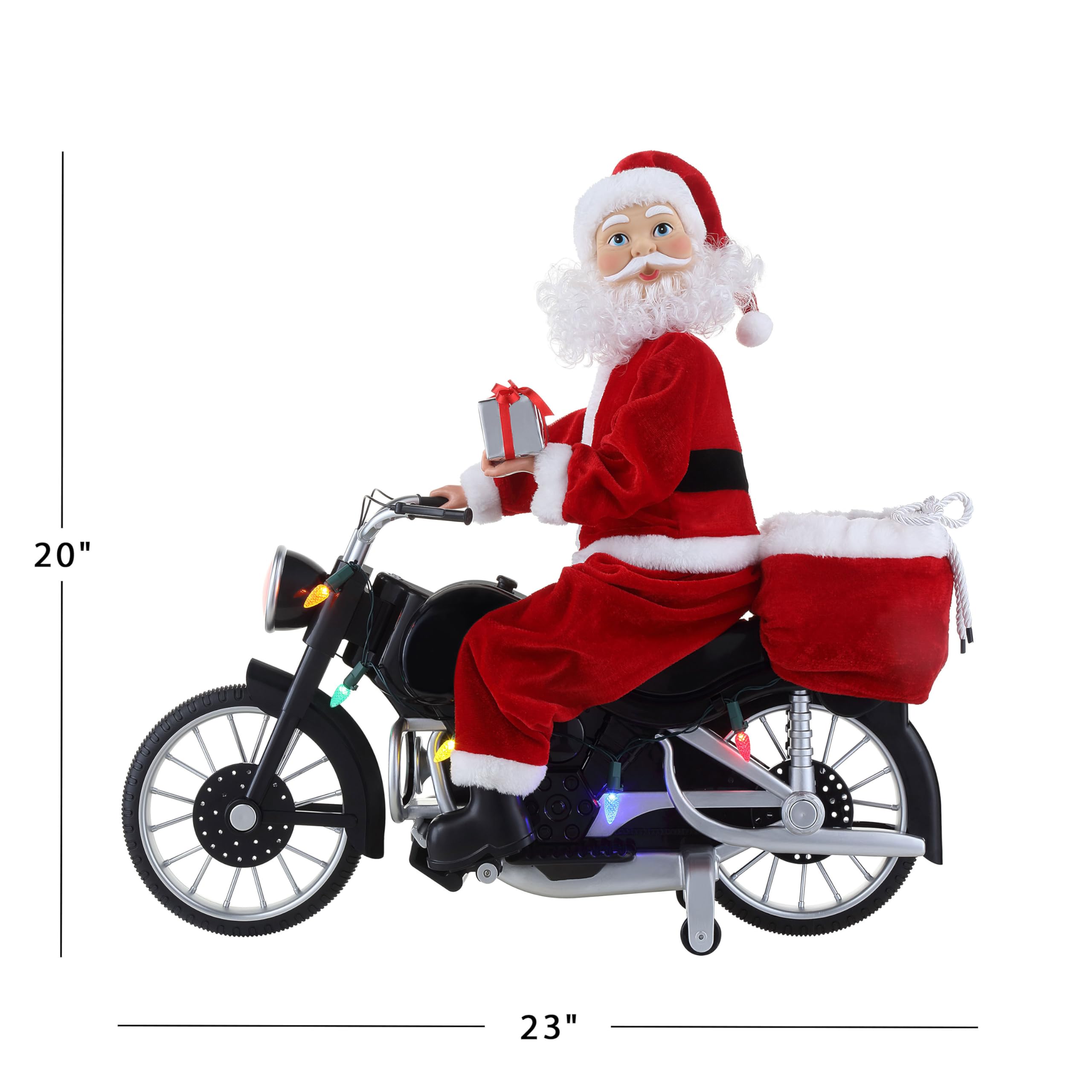 サンタさん Amazon.com: Mr. Christmas Motorcycling Santa : Home & Kitchen