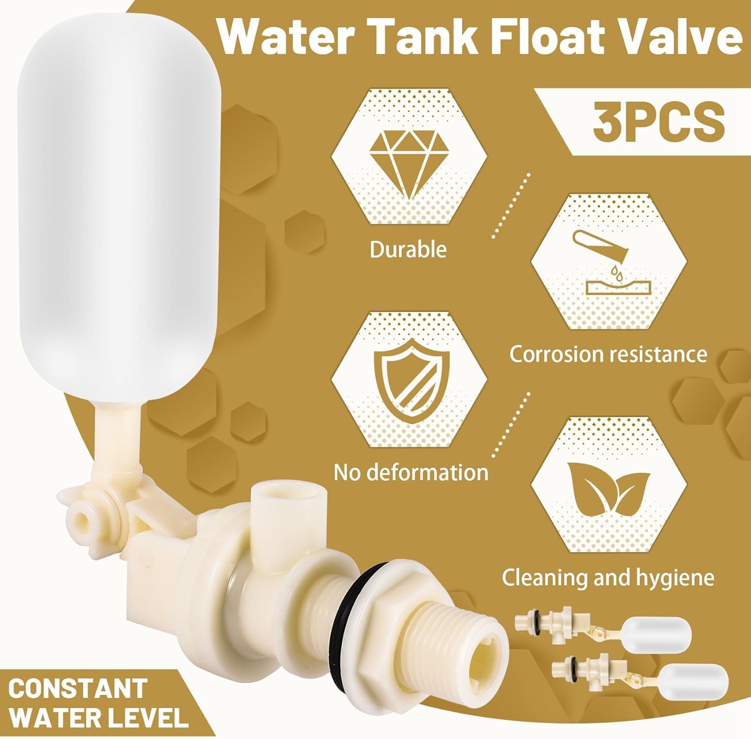 Confezione da 3 valvole galleggianti per acqua automatica SchüSsel bovini capra pecora maiale cane acqua trogolo forniture fattoria
