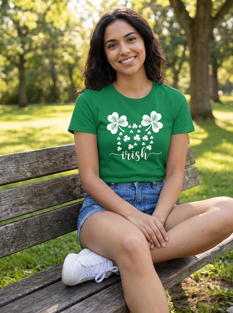 St Patricks Day Shirt Women Lucky Irish Shamrock Tshirt Green Saint Pattys Day Clover Graphic Tee Tops - Image 3