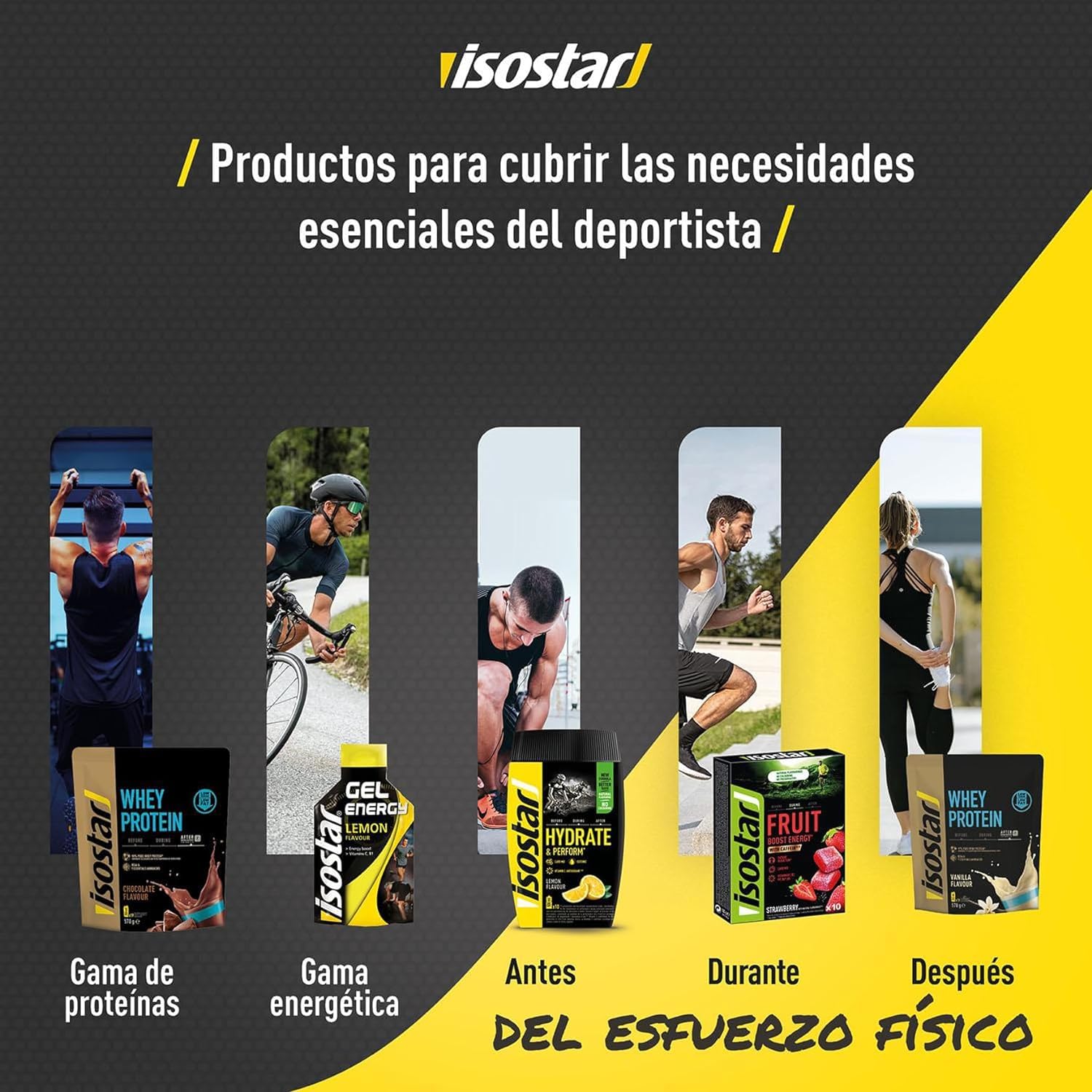 Isostar Actifood Gel Energético, Rico en Vitaminas C, E y Fuente de Vitamina B1, Sabor Exotic, 90g, 24 unidades