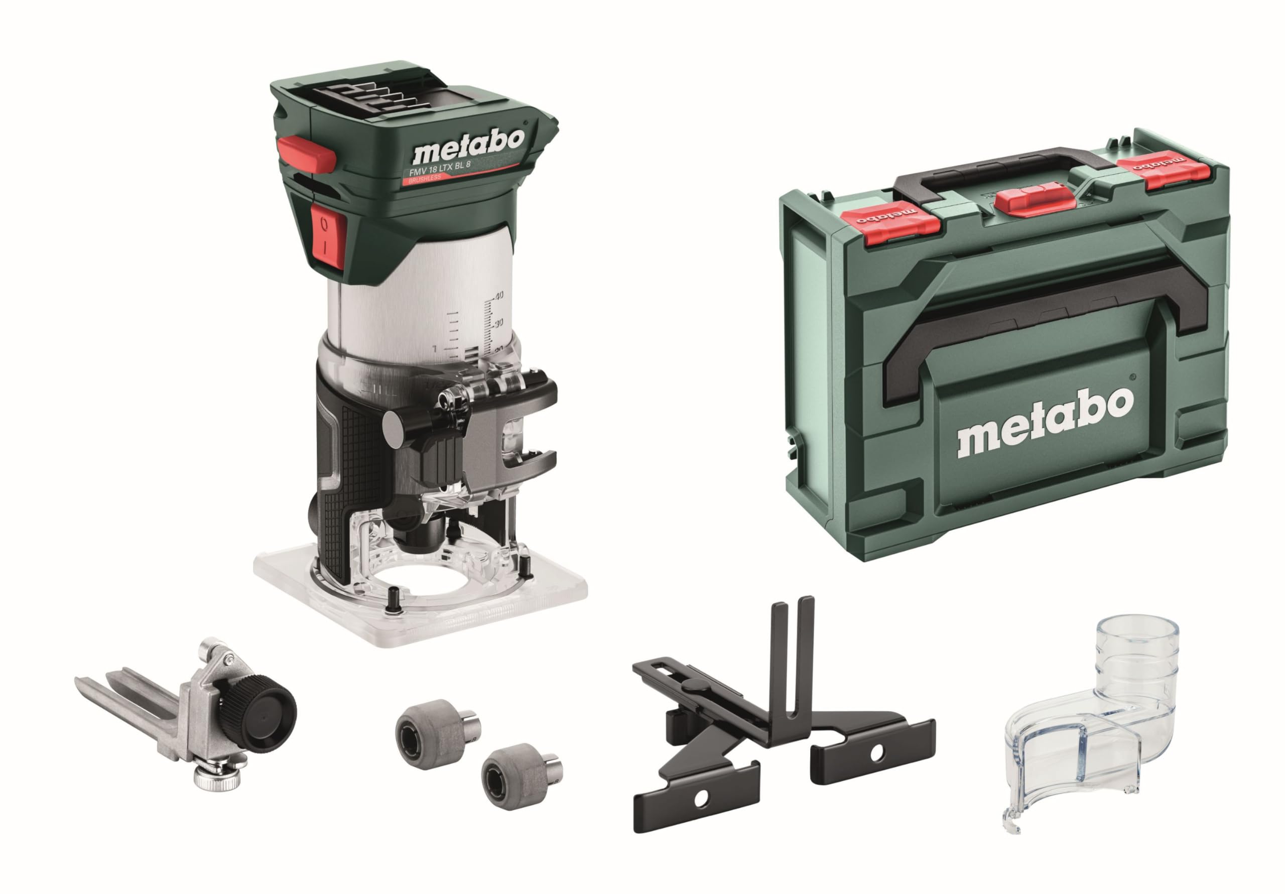 Metabo FMV 18 LTX BL, affleureuse sans fil 18V, pince 6/8 mm, moteur brushless