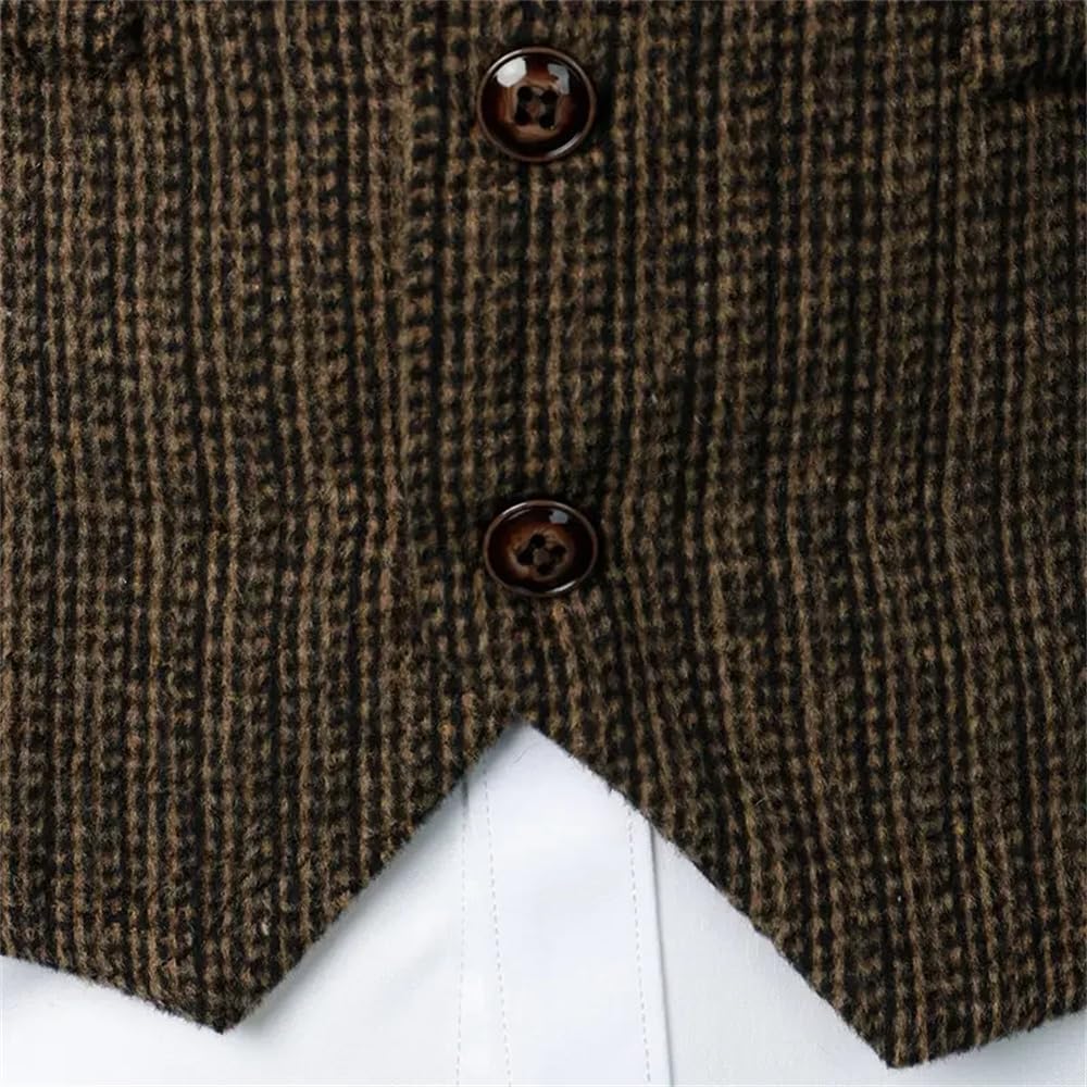 HEYDHSDC Steampunk Medieval Vest For Men Suits Wedding Waistcoat Vinatge Striped Cowboy Dress Vest M102-Black Xl