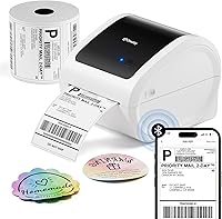Vista 11 de Bluetooth Shipping Label Printer with 1 Roll Labels - D520BT Thermal Label Printer, Thermal Printers with Built-in Label Holder, Come with 500PCS