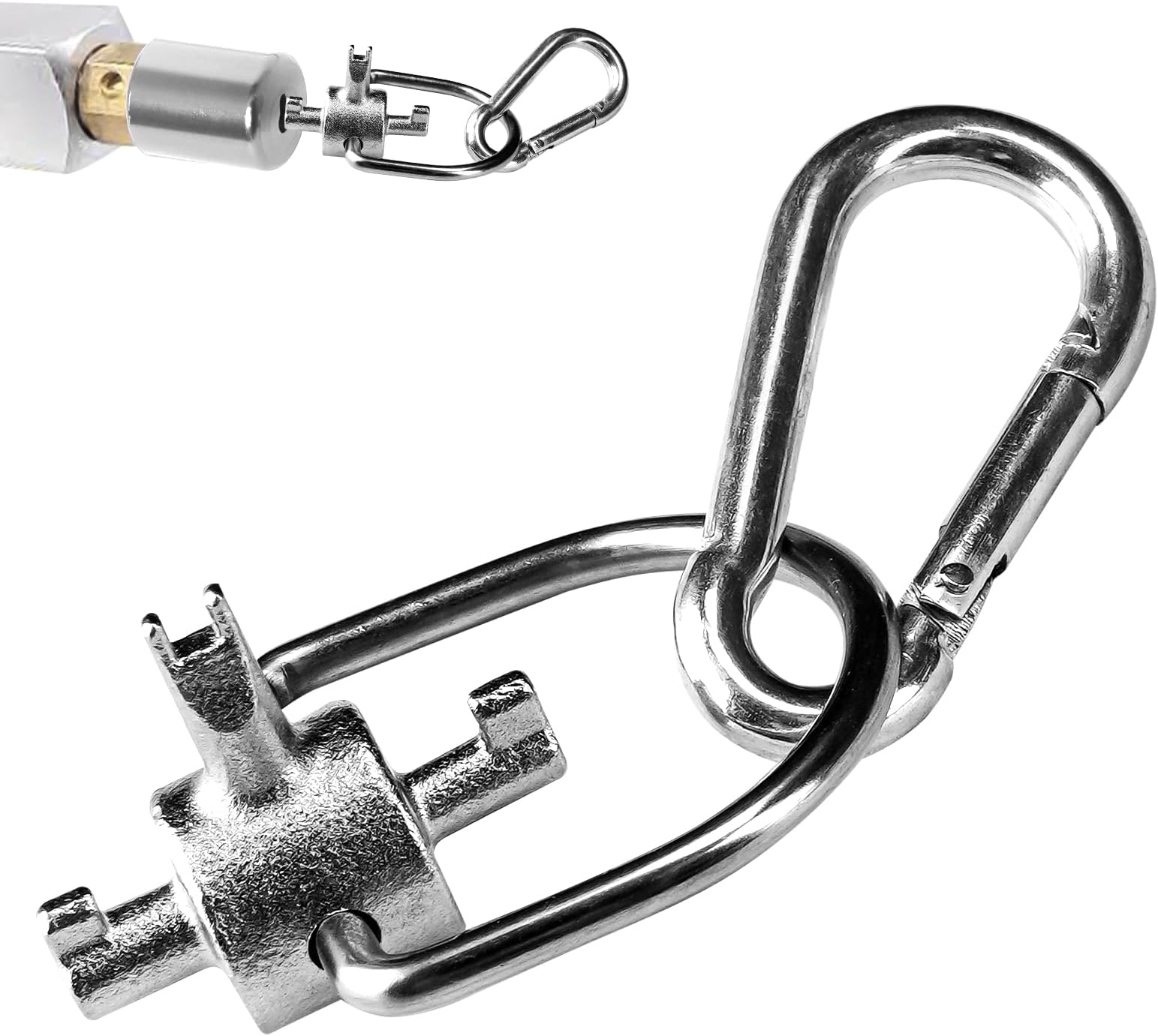 ELECTRAPICK 3-in-1 Hvac Locking Cap Key for Refrigerant, Hvac Multi Key Tool for Hvac 410a & R22, Universal Locking Cap Key for Refrigerant, Hvac Key Tool with Mountaineering Buckle, Tamper-Proof