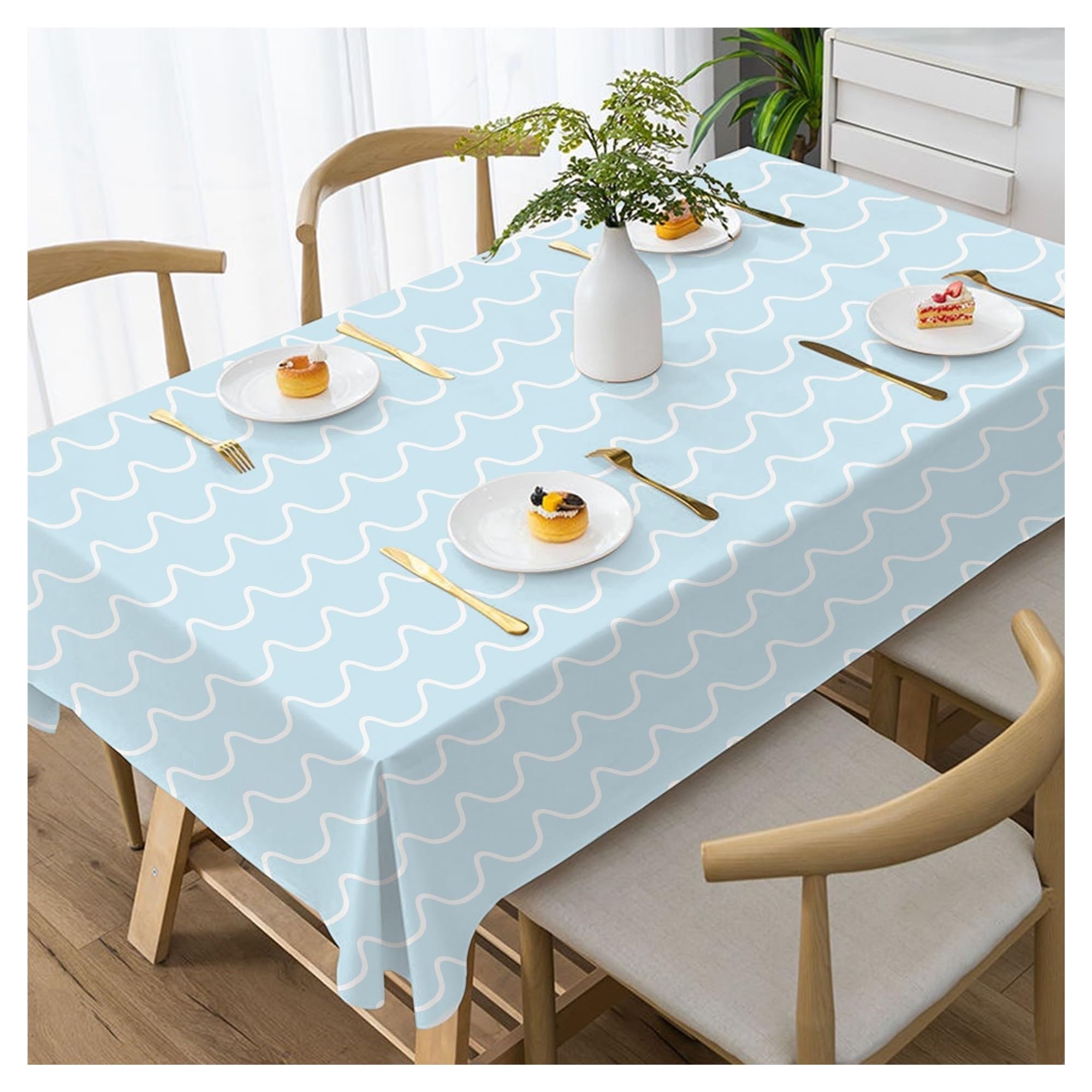 BDFJEDS Waterproof Tablecloth Tablecloth Simple Wind Waterproof Home Dining Table Tea Decoration Tablecloths(COLOR1,140X180CM)