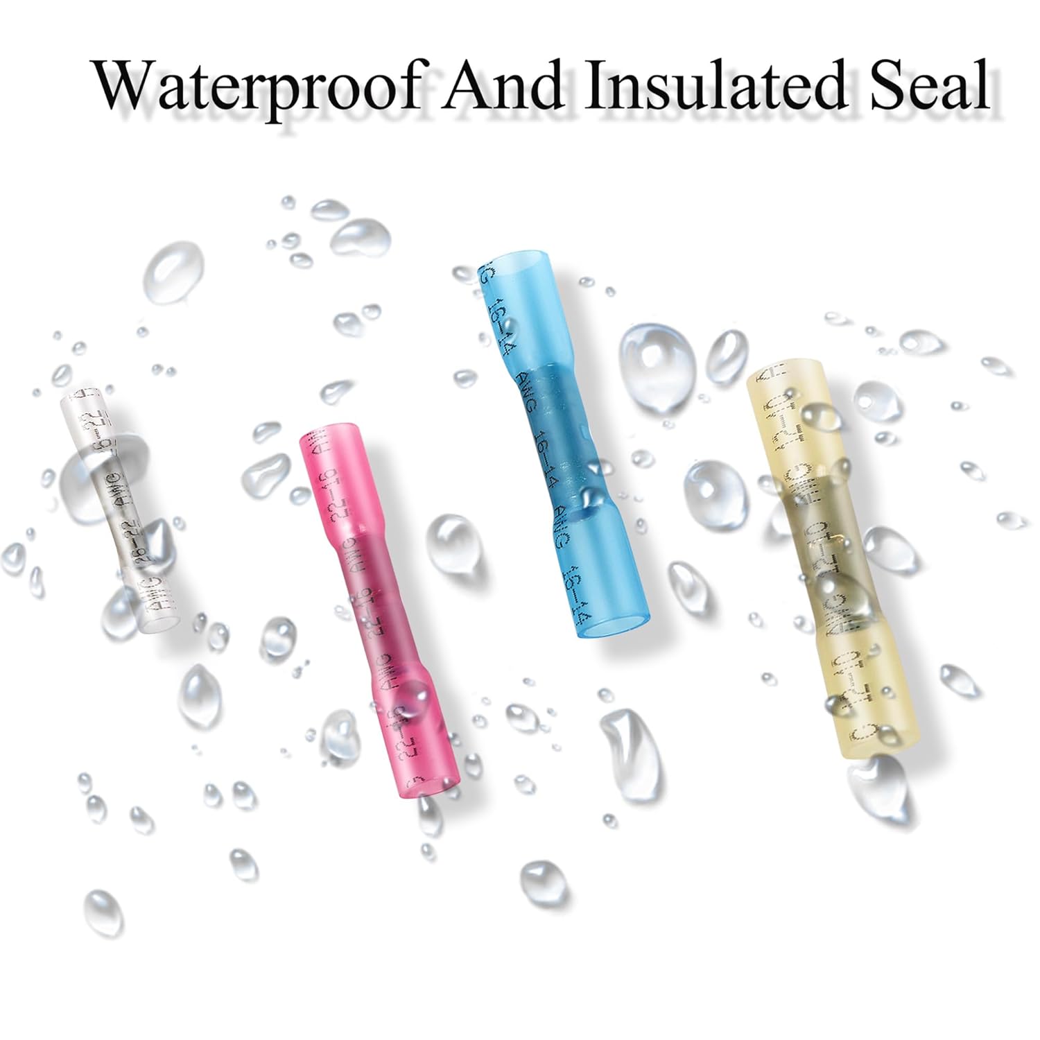 Heat Shrink Butt Connectors 330 PCS, Waterproof Wire Butt Connectors Kit with Tinned Copper, Dual Wall Adhesive, Marine & Automotive Electrical Wiring, 26–10 AWG