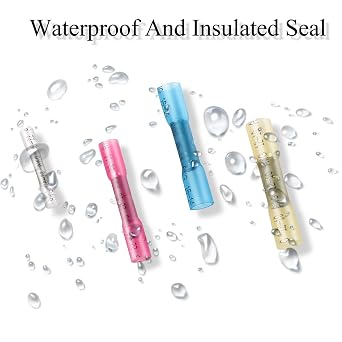 Heat Shrink Butt Connectors 330 PCS, Waterproof Wire Butt Connectors Kit with Tinned Copper, Dual Wall Adhesive, Marine & Automotive Electrical Wiring, 2610 AWG