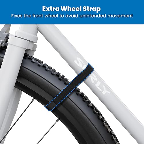 Miniatura 6 de Mount-It! Soporte de pared para bicicleta con estante y ganchos, soporte horizontal para bicicleta para interiores, garaje y hogar, ahorro de