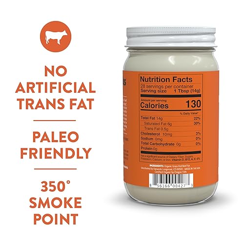 Miniatura 2 de Fatworks Sebo de carne orgánico alimentado con pasto, certificado orgánico sin OMG criado en pasto, procedente de varios pequeños ganaderos