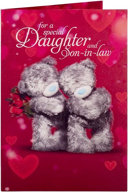 Me to You Bear 3D Daughter & Son-in-Law Anniversary Card, White,ALM93024