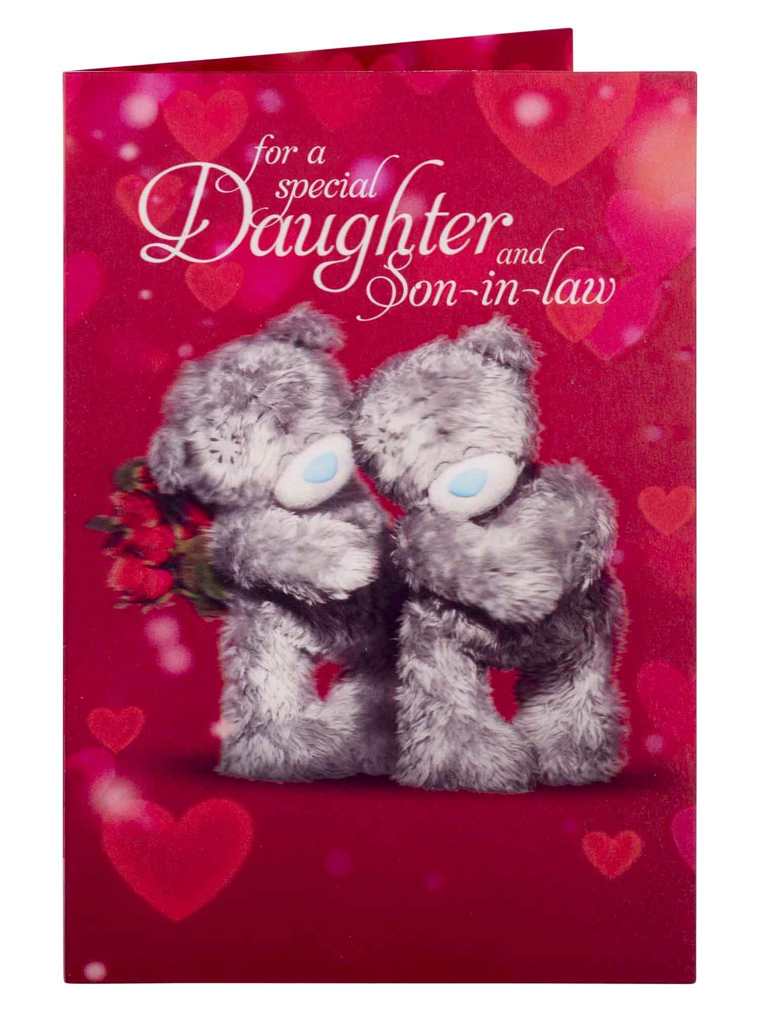 Me To You Bear 3D Daughter & Son-in-Law Anniversary Card, White,ALM93024